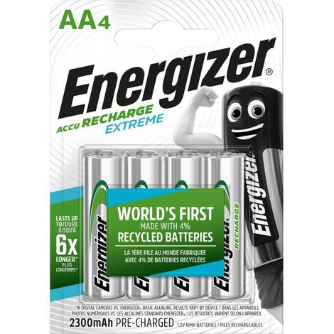 Energizer Accu Recharge Extreme 2300 AA BP4 Batteria ricaricabile Stilo AA Nichel-Metallo Idruro (NiMH) (1/5)