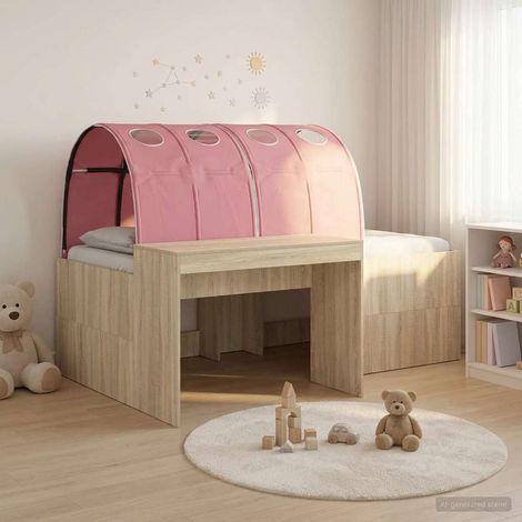 Letto con Tunnel 3 pz Rovere Artigianale e Rosa vidaXL (1/5)