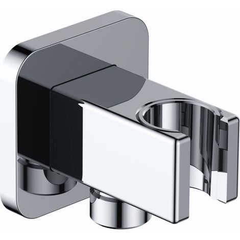AqvaZone AqvaShower Wandanschlussbogen 025517450 chrom, softedge, mit Halter, 1/2 Zoll (1/2)