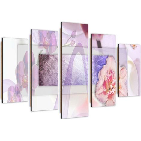 Quadro deco panel 5 parti, Composizione floreale - 150x100 (1/5)