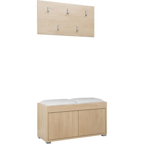 Conjunto para recibidor Comfivo Tutela, Soft 017, 0x0x0cm, Aglomerado laminado, Cuero ecológico, Montada en la pared, Colocada