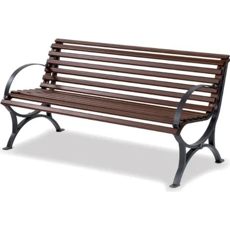 Panca Millenia 229 Giochipark metallo zincato schienale braccioli verniciata - Grigio micaceo/Corten