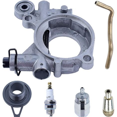 Pompe à huile Adefol avec tuyau de tuyau, engrenage à vis sans fin, kit de filtre à carburant pour tronçonneuse Husqvarna 365 371 372 XP 372XP 362 avec bougie (1/5)