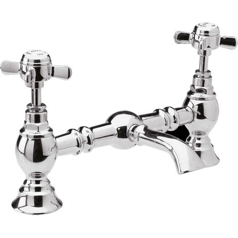 Nuie Beaumont Chrome Luxury Bridge Basin Mixer Tap - I315X