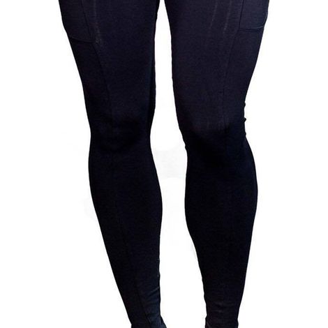 Yoga-Leggings, hochgeschnitten, hüfthebend, Lauf- und Fitnessleggings mit Seitentaschen, schwarz, Damengröße XL. (1/4)