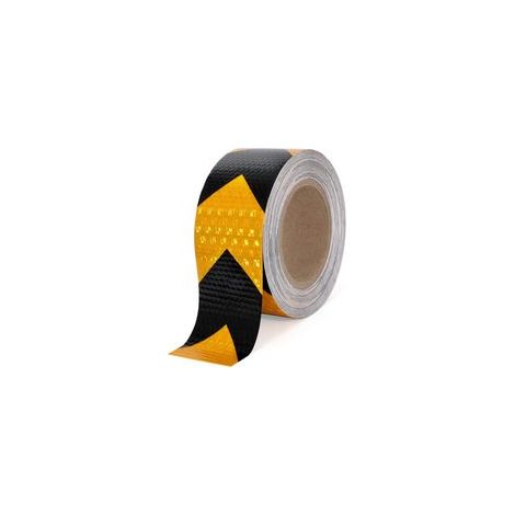 Ruban réfléchissant 10m x 5cm Ruban réflecteur étanche Ruban d'avertissement Autocollant Ruban de sécurité Ruban d'avertissement Visible pour véhicules remorques Bateaux camions Noir et Jaune (1/5)