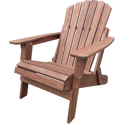 Axi Rosalie Chaise Adirondack En Bois, Couleur Café Transat / Chaise Longue / Assise De Jardin / 100 % Bois De Pruche Pour 1 Personne, Avec Accoudoirs Et Dossier Haut 75,5 X 86,5 X 85 Cm (1/5)