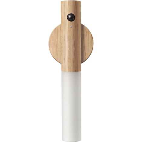 Veilleuse murale sans fil rechargeable à LED avec détecteur de mouvement en bois (1/5)