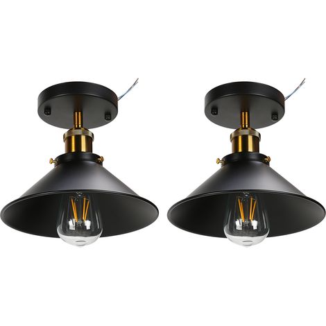 Plafonnier industriel en fer forgé noir E27, lampe pour couloir de cuisine de ferme, 85 à 240V