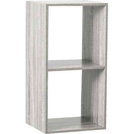 Étagère avec 2 cases en panneaux de particules coloris Gris - Longueur 34.4 x Profondeur 32 x Hauteur 67 cm (1/2)