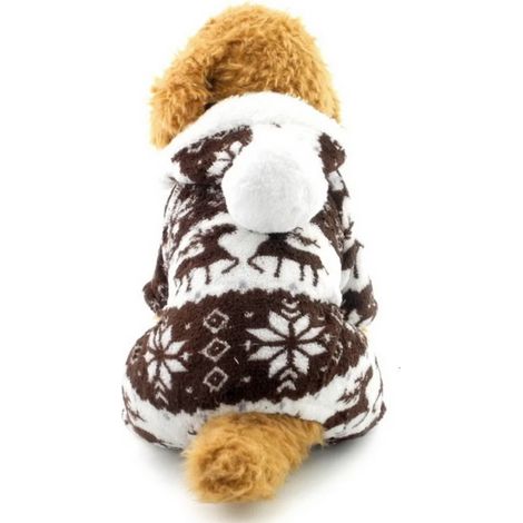 Pull Chaud Pour Chien - Motif Renne En Polaire - Vêtement Hiver Noël - Taille 140 (1/5)