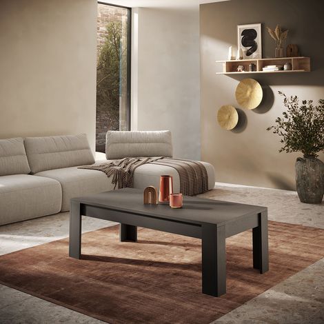 Table basse rectangulaire moderne coloris mercure Rosine (1/3)