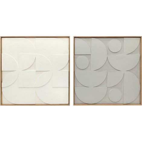 Decoración de pared 3D geométrica 2 piezas 80 x 80 cm blanco (1/5)
