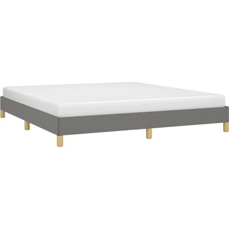 Bed Frame without Mattress Dark Grey 180x200cm Super King Fabric vidaXL (1/4)