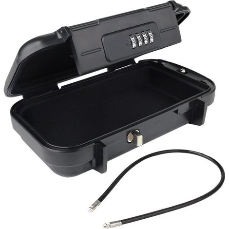 Coffre-Fort Voyage Câble 54cm Serrure Combinaison Portable Antivol Noir (1/5)