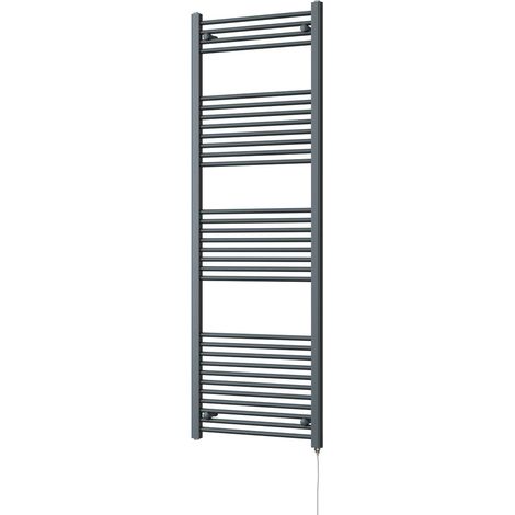 Zennor - Anthracite Electric Towel Rail H1800mm x W600mm Straight 900w Standard (1/3)