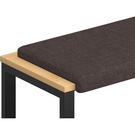 Bench Cushion Fabric Dark Brown Depth 35 cm vidaXL