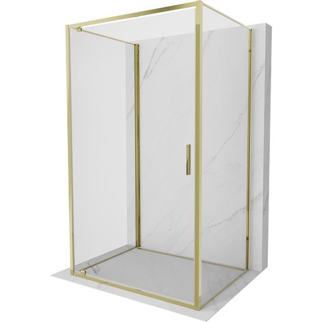Mexen Exo-BR 3S 3-seitige Duschkabine mit Klapptür 75 x 110 cm, transparent, gold - 8181-075-110-50-00-3S (1/5)