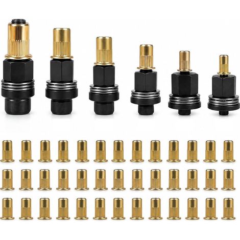 6 Pièces Écrous à tête de Rivet à Main, Outil pour Écrou à Sertir avec Mandrins M3 M4 M5 M6 M8 M10 et 60 Écrous, Riveteuse Manuelle pour Métal, Bois et Atelier (1/5)