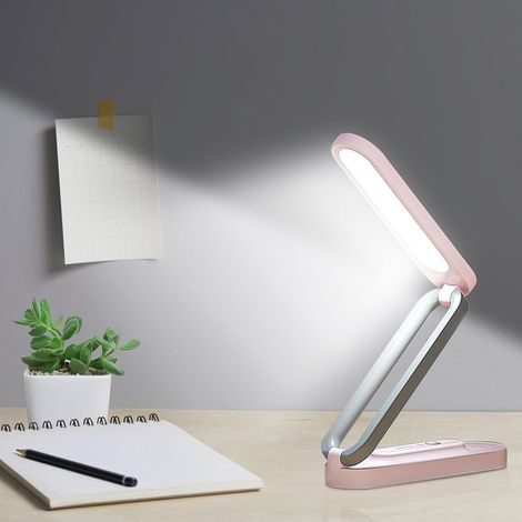 Faltbare kabellose LED-Schreibtischlampe – Dimmbare Tischlampe mit 3 Helligkeitsstufen – Augenschonende Tischlampe – USB-wiederaufladbare Leselampe – Steuerung [Energieklasse E]