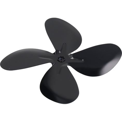 Pale de ventilateur de poêle en alliage d'aluminium résistant à haute température, 4 pales noires pour cheminée