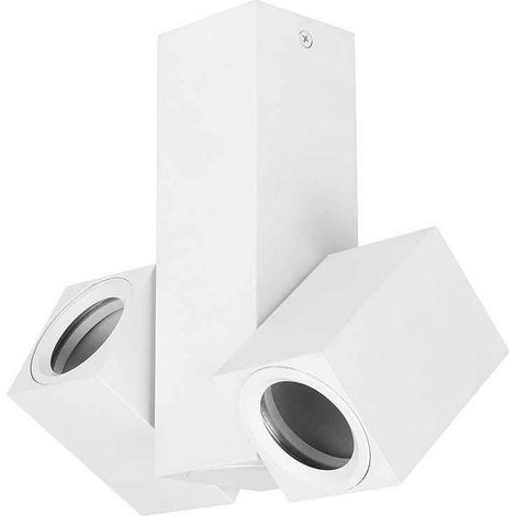 Projecteur Nerja 2xGU10 blanc 21x19x6 cm orientable à 360° (1/2)