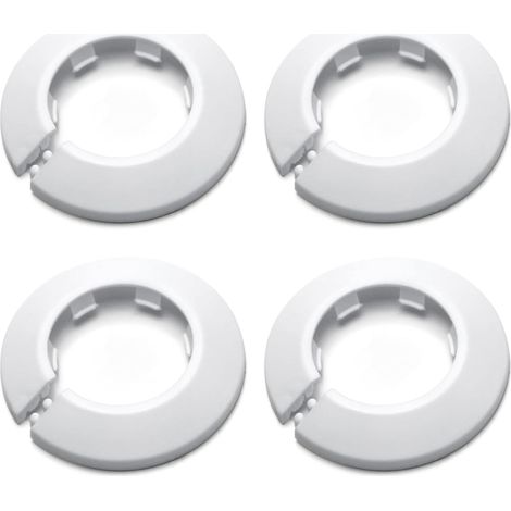 Lot de 4 Cache-tuyaux, Plastique PP, Blanc, Diamètre 41,5 mm, Pour radiateur et évier (1/5)
