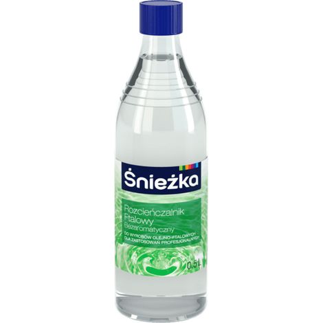 Diluant phtalique Śnieżka, sans arôme, bouteille en verre de 0,5 L