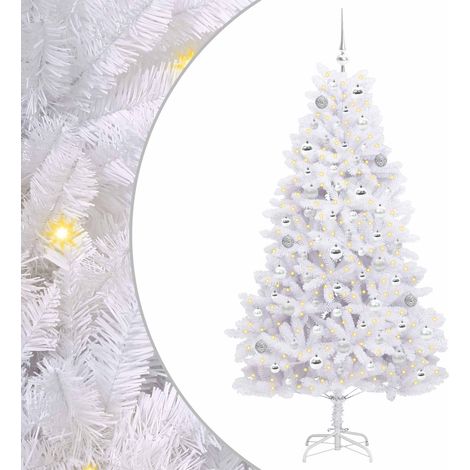 Albero di Natale Artificiale con Rami Pieghevoli Bianco 180 cm vidaXL