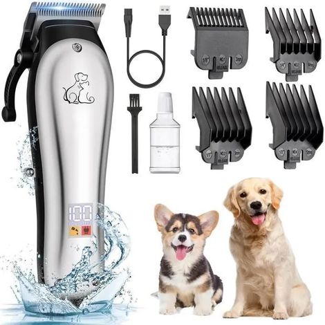Tondeuse pour Chien, BYONDSELF®, 2000mAh, avec 4 Têtes Professionnelle, Bruit Faible, Ecran LED, Convient Aux Chiens (1/5)