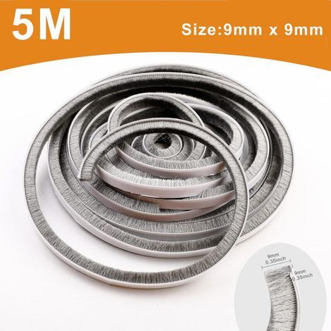Brosse D'Étanchéité Adhésive Pour Fenêtres Et Portes Coulissantes Isolation Acoustique Gris (1/3)