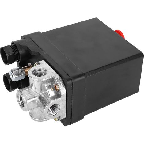 Pressostat automatique noir vertical triphasé 4 voies 380 V 8 kg, filetage G1/4 po (1/5)