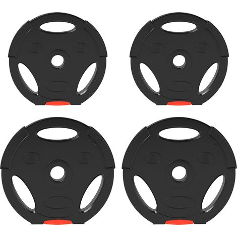 4er-Hantelscheiben-Set 2 x 5 kg und 2 x 2,5 kg, Schwarz, Bohrung 25/30 mm (1/5)