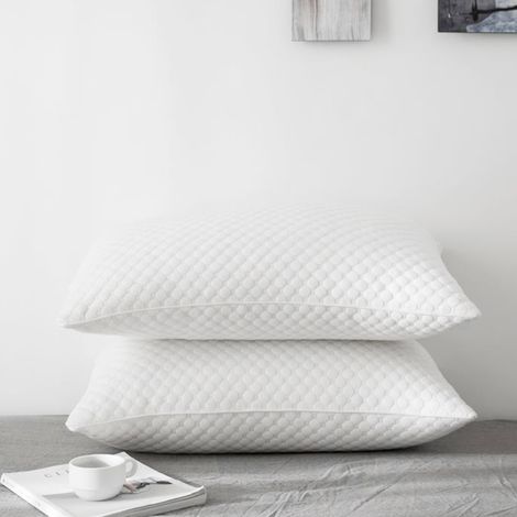Household Bamboo Fiber Fabric Shredded Memory Foam Medium Bed Pillow 74 x 48 cm (1/5)