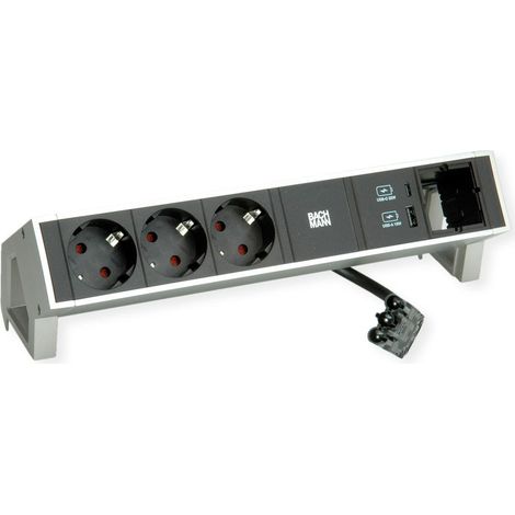 Bachmann DESK 2 Modul für Tischsteckdosen Silber