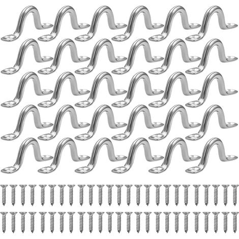 30 piezas de hebillas de cubierta de acero inoxidable, ojales de acero inoxidable, bucles de cubierta para aparejos de kayak y canoa (1/5)