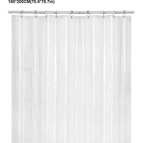 [Liner de rideau de douche] Transparent PEVA Anti-dérapage imperméable Résistant à la moisissure avec Magnets - 180x180cm ou 180x200cm - Inclus 12 crochets (1/4)