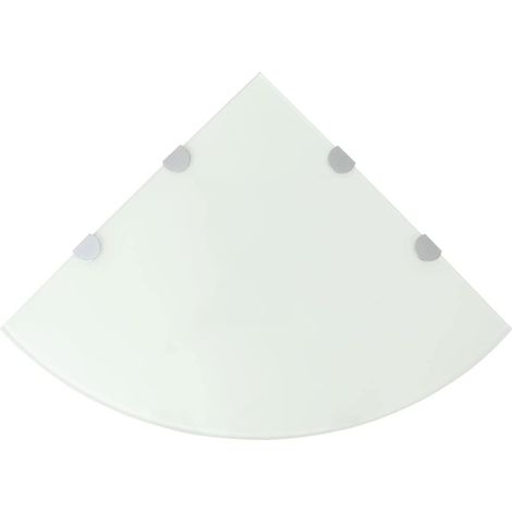 vidaXL Étagères d'angle 2 pcs et supports chromés Verre Blanc 45x45 cm (1/5)