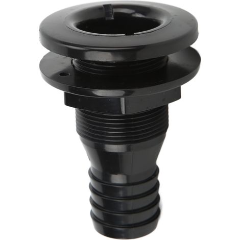 Raccord traversant de 1-1/4 pouce, raccord de tuyau en plastique noir pour la plomberie à bord (1/5)