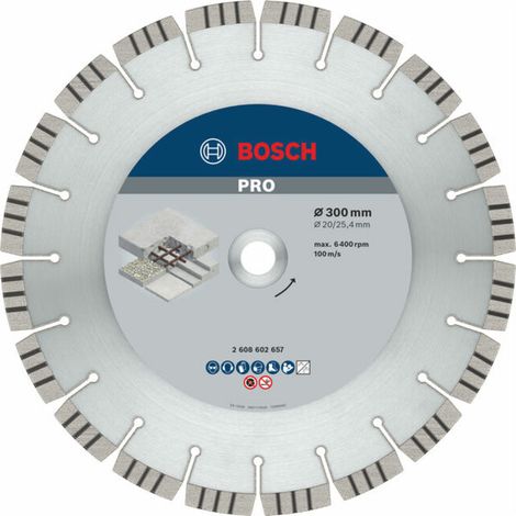 Bosch - Disque à tronçonner diamanté pour béton 300x20/25,4 mm 2608602657