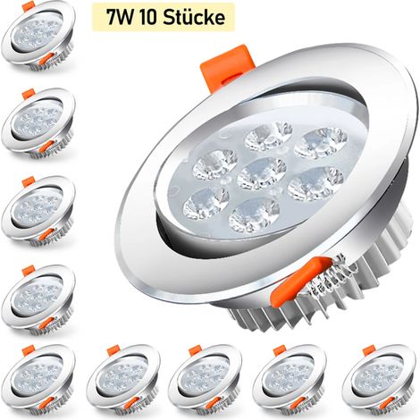 Spots encastrés LED 10 pièces 7W blanc froid faisceau réglable cuisine salle de bain chambre 85-265V (1/5)