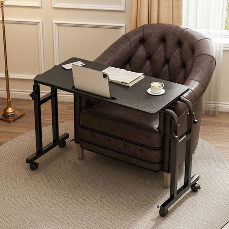Table inclinable, table de lit avec roulettes, hauteur et longueur réglables, plateau de support pour ordinateur portable (1/5)