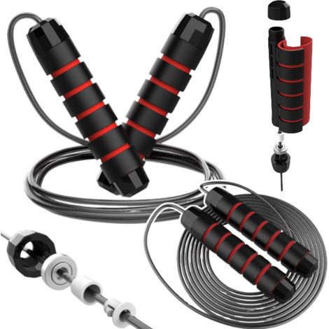 Corde à sauter d'exercice avec poignée en mousse, réglable, 3m (1/5)