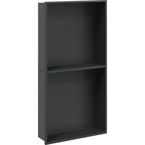 Maison Exclusive - Hornacina ducha acero inoxidable negro mate 32