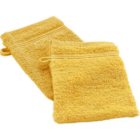 Lot de 2 Gants de Toilette "Tendresse" 15x21cm Mimosa (1/4)