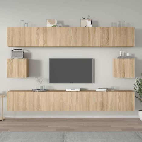 vidaXL 6 Piece TV Cabinet Set Sonoma Oak Engineered Wood (1/5)