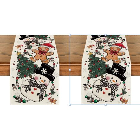 Camino de mesa con muñeco de nieve de jengibre, decoración para fiestas en casa, 33 x 183 cm, Navidad, Feliz Navidad, decoración (2 piezas) (1/4)