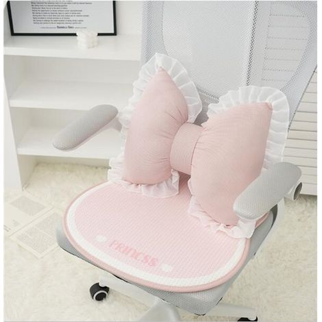 Coussin décoratif esthétique - Nœud papillon pour enfants et adultes - Coussin de canapé idéal pour la décoration de chambre et de lit - Coussin esthétique (rose) (1/5)