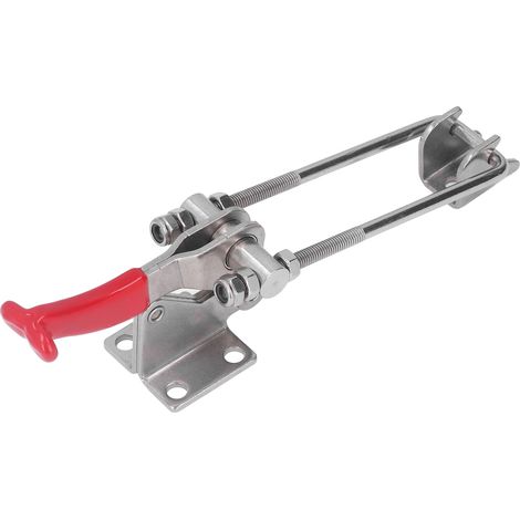 Pince à genouillère réglable, force de serrage de 318 kg, en acier inoxydable, avec loquet et levier de déverrouillage rapide pour le soudage (1/5)