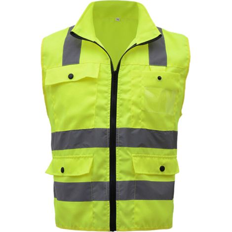 Gilet de sécurité réfléchissant haute visibilité SFVest, multipoches, vêtement de travail, sécurité, vêtements de travail, jour et nuit, moto, vélo, gilet de sécurité d'avertissement (1/5)